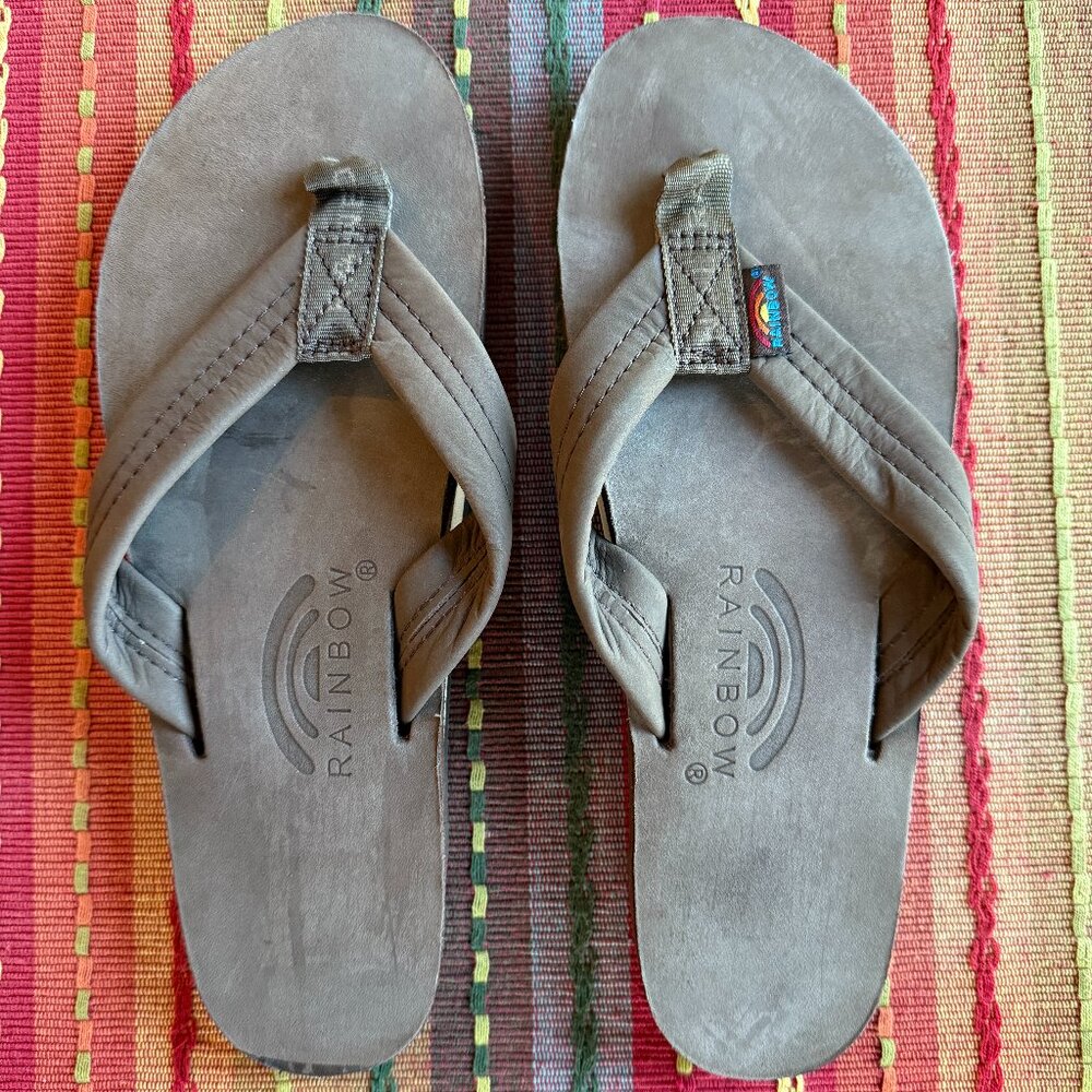 Rainbow Sandals Women's Single Layer Premier Leather (size 7.5-8.5) Espresso